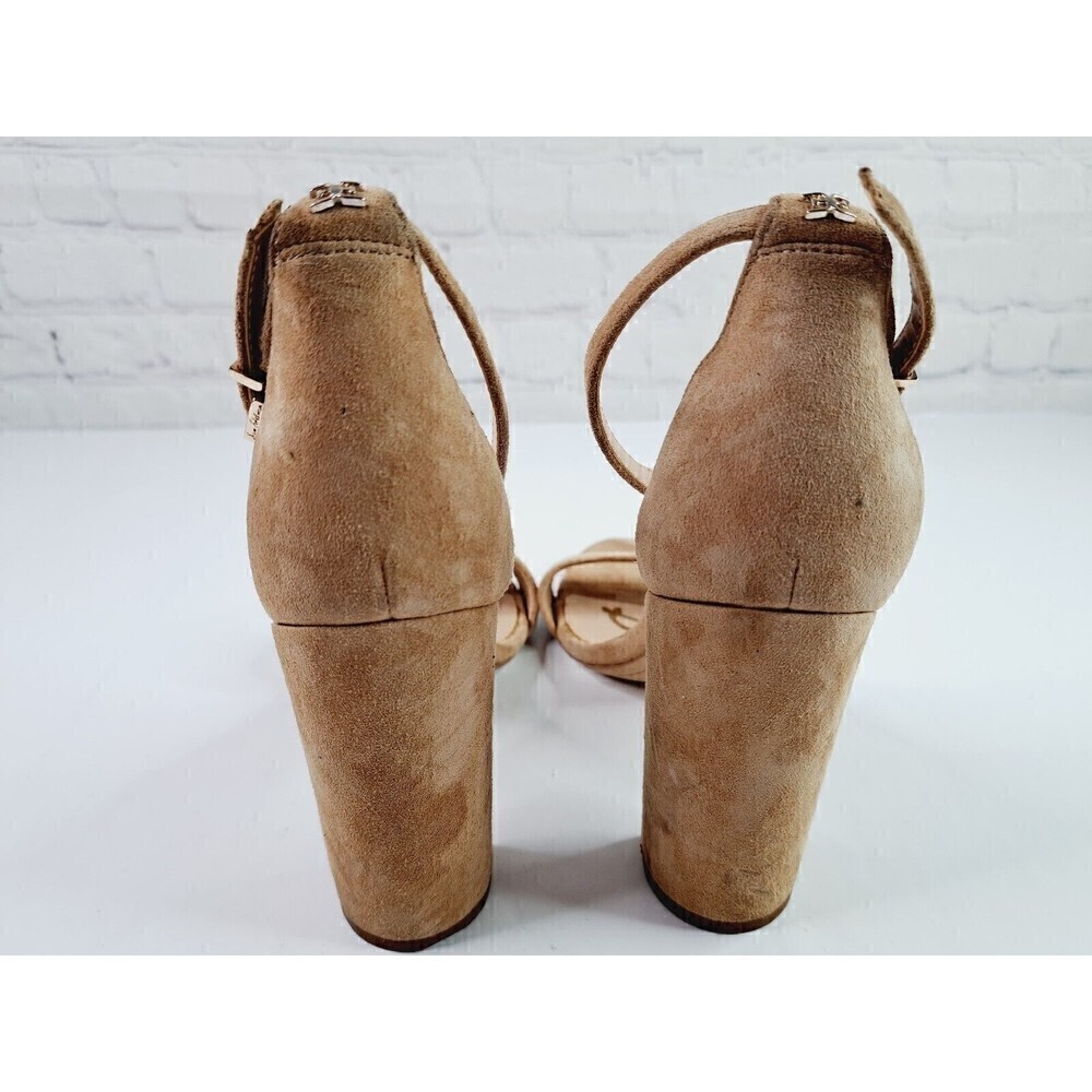 SAM Edelman Sandals Womens 9.5 M Yaro Heels Ankle Strappy Tan Leather - Picture 5 of 8